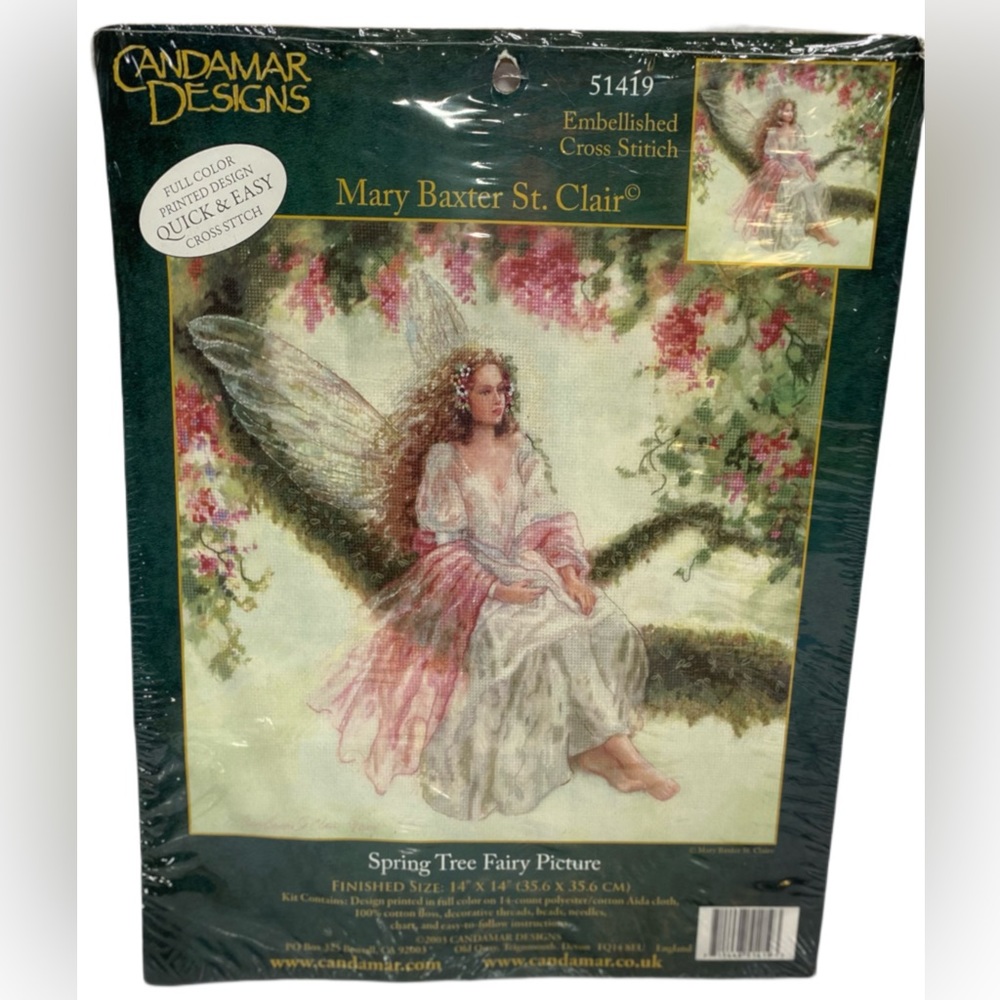 Candamar Designs Embellished Cross Stitch Kit “ Spring Tree Fairy” NIP